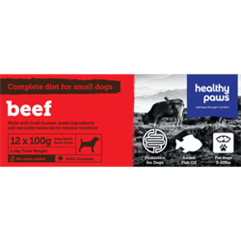 Healthy Paws Healthy Paws Complete Small Dog Dinner Beef 12 x 100g