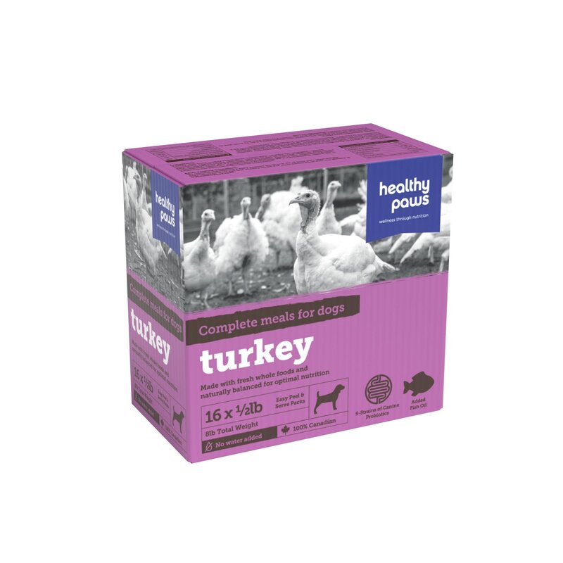 Healthy Paws Healthy Paws Complete Dog Dinner Turkey 16 x 1/2 lb