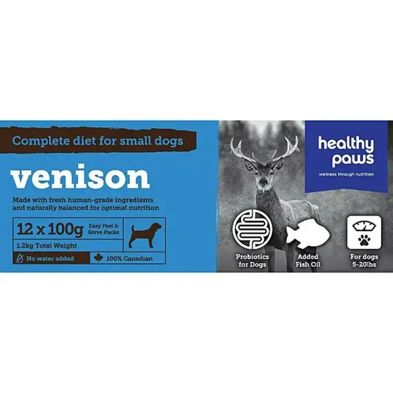 Healthy Paws Healthy Paws Complete Small Dog Dinner Venison 12 x 100g