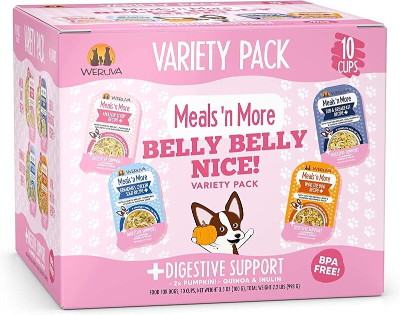 Weruva Weruva Dog Wet - Meals 'n More Belly Belly Nice! Variety Pack Digestive Support (10 pc) 3.5oz