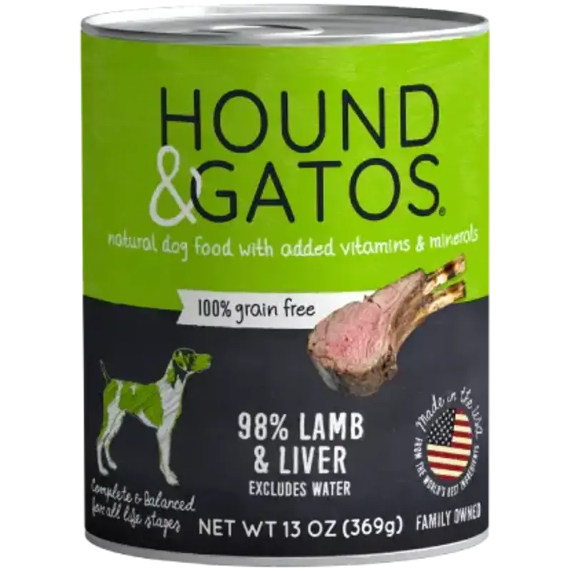 Hound & Gatos Hound & Gatos Dog Lamb & Liver - 13oz