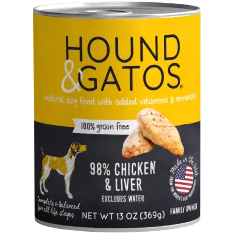 Hound & Gatos Hound & Gatos Dog Chicken & Liver - 13oz
