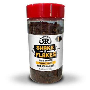 Raised Right Raised Right Shake A Flake Meal Topper Turkey Liver For Dogs and Cats