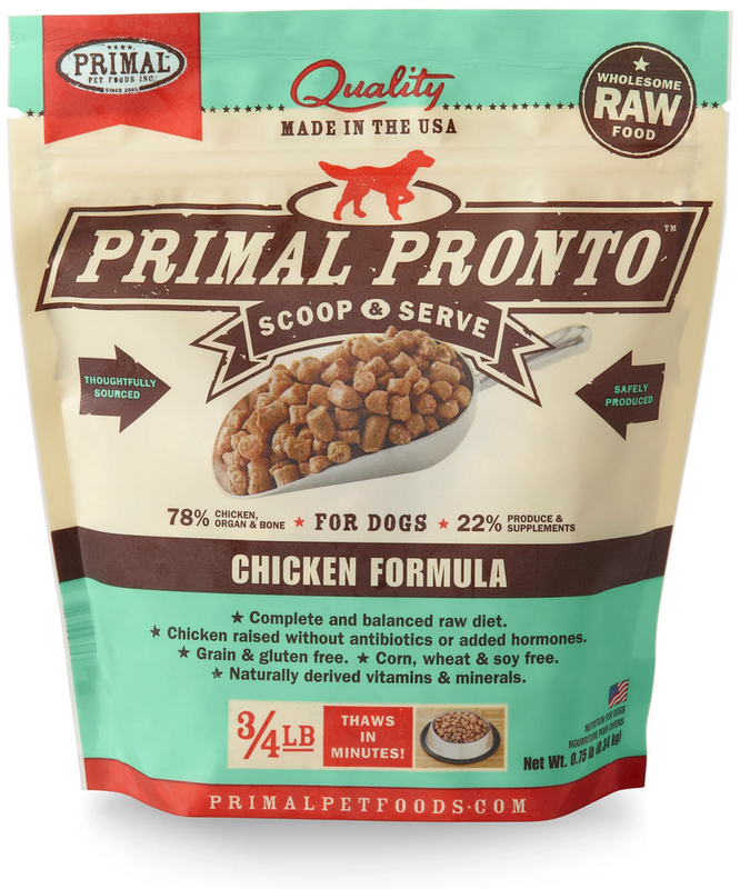 Primal Primal Dog Frozen Food Scoop & Serve Nuggets Chicken  3/4 LB