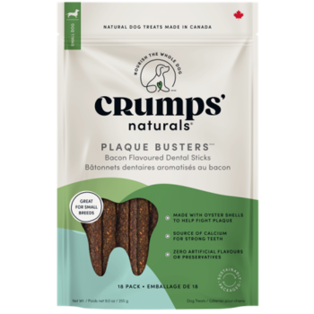 Crumps' Naturals Crumps' Naturals Dog - Plaque Busters Bacon Dental Sticks 255g (18 pack)