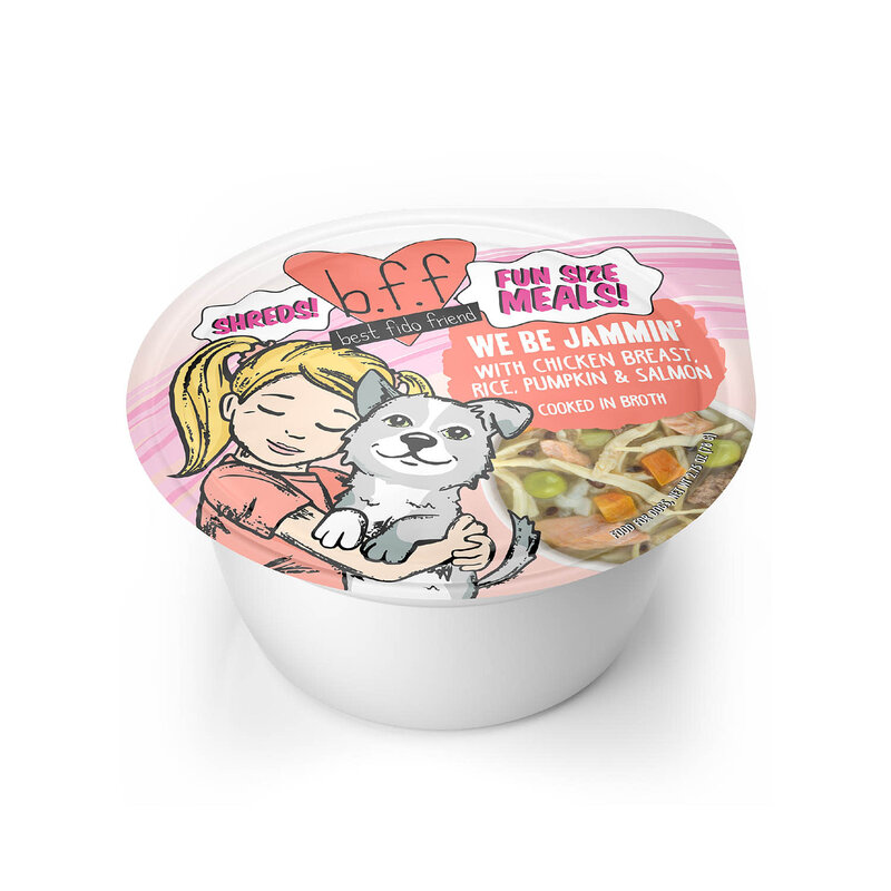 Weruva Weruva Dog Wet - BFF Fun Size Meals "We Be Jammin" Chicken Breast, Rice, Pumpkin & Salmon 2.75oz