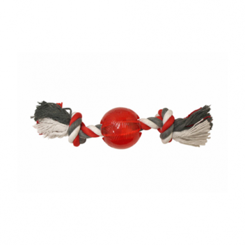 SPOT Spot® Play Strong™ Ball with Rope Dog Toy 3.25"