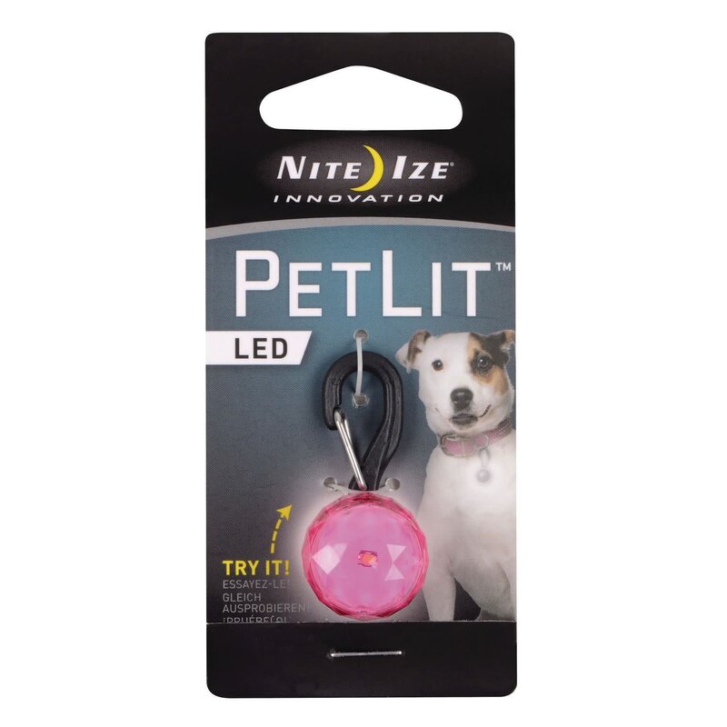 Pet Lit Nite Ize Dog - LED Collar Light Pink Jewel