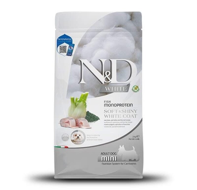 n&d N&D Dog Dry -  Colour Protection White Coat Sea Bass, Fennel & Kelp Adult Mini 4.4Ibs