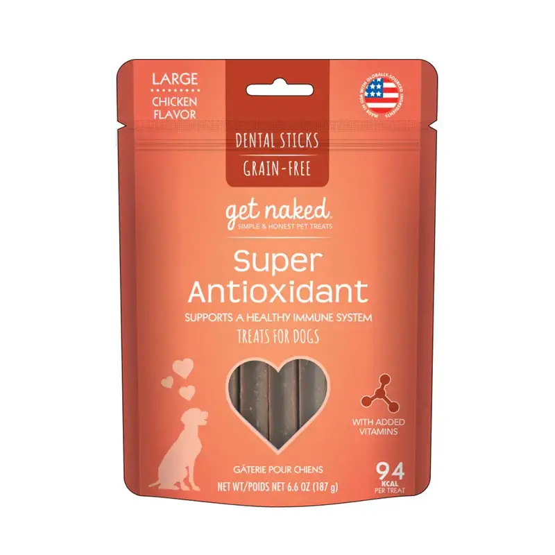 Get Naked Get Naked Super Antioxidant Large Dental Sticks Chicken 6.6oz
