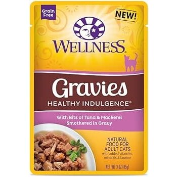 Wellness Wellness® Healthy Indulgence® With Bits Of Tuna & Mackerel Smothered in Gravy Wet Cat Food  3 oz