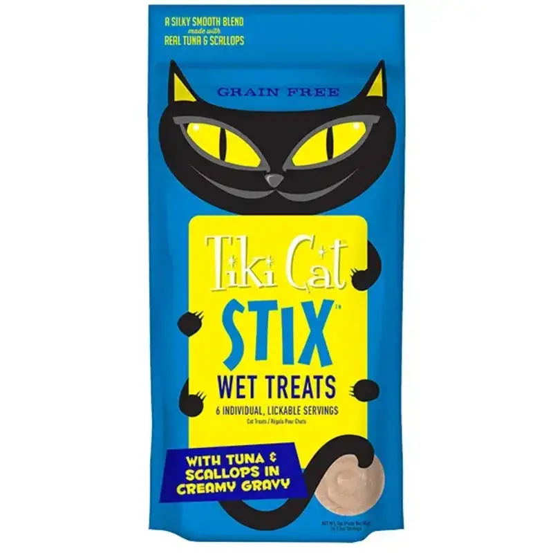 Tiki Cat Tiki Cat Stix Tuna & Scallops In Gravy 3oz pack w/ 6 Individually wrapped portions