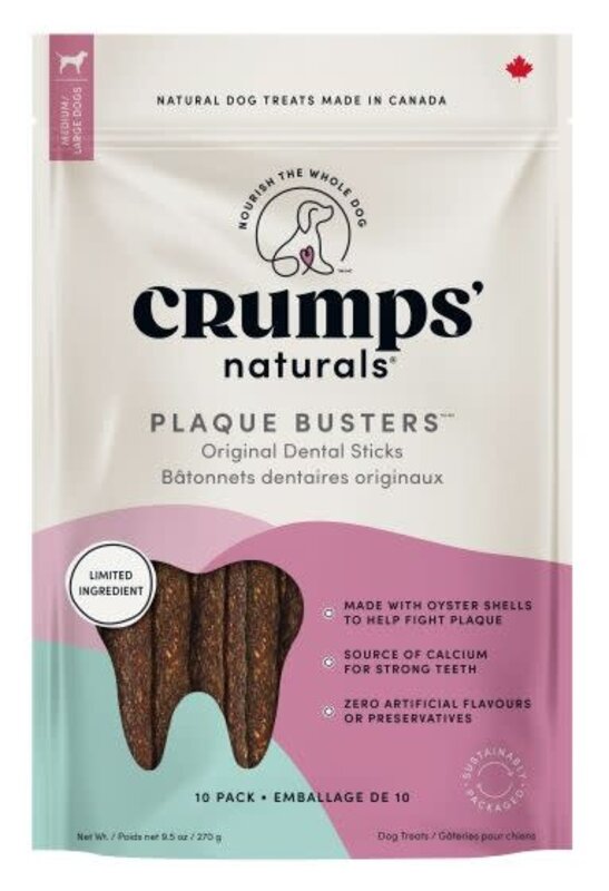 Crumps' Naturals Crumps' Naturals Dog Treat - Plaque Busters Dental Sticks Original 7" (10 pc)
