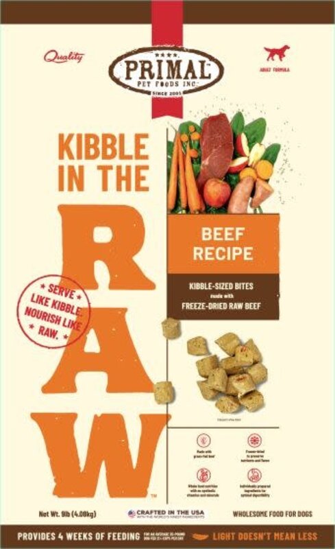 Primal Primal Kibble in the Raw Beef Recipe 9LB