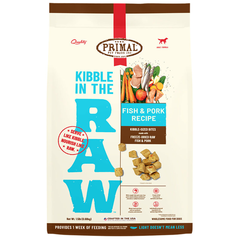 Primal Primal Kibble in the Raw Fish and Pork Recipe 1.5Lbs