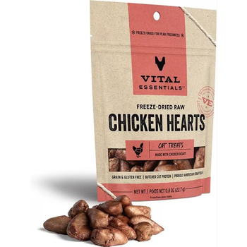 Ve Vital Essentials Vital Essentials Cat Treat - Freeze-Dried Chicken Hearts 0.8oz