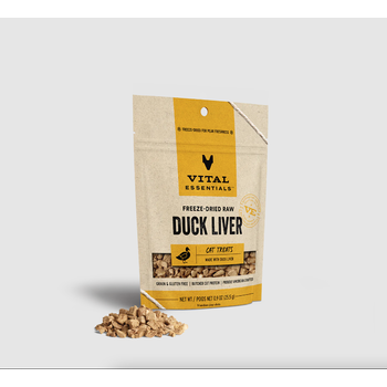 Ve Vital Essentials Vital Essentials Cat Treat - Freeze-Dried Duck Liver 0.9oz