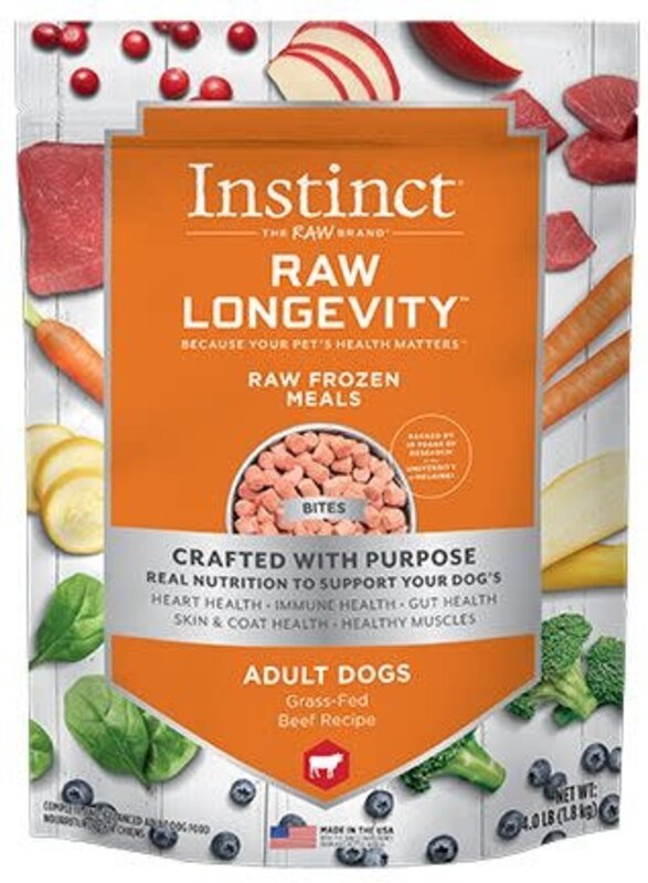 Instinct Instinct Dog - Frozen Raw Longevity Adult Beef 4lbs