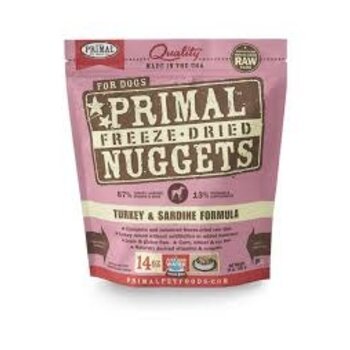 Primal Primal Dog - Freeze Dried, Turkey & Sardine Nuggets 14oz