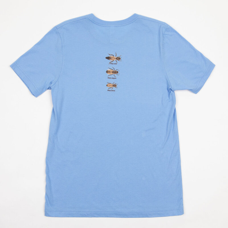 Camisa azul adultos - Trio abejas