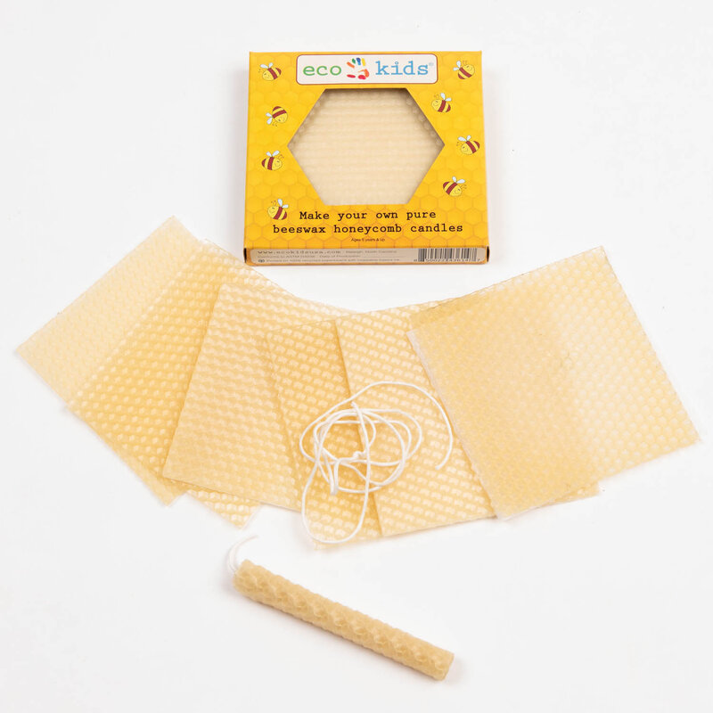 eco-kids kit de velas de cera de abeja | beeswax candle making kit