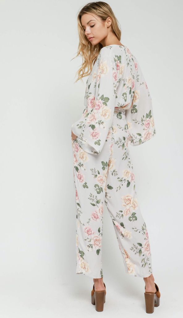 grey floral jumpsuit