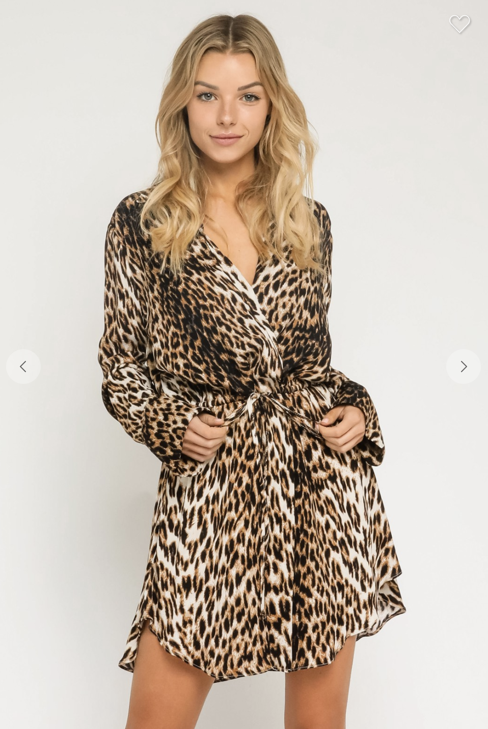 leopard drawstring dress