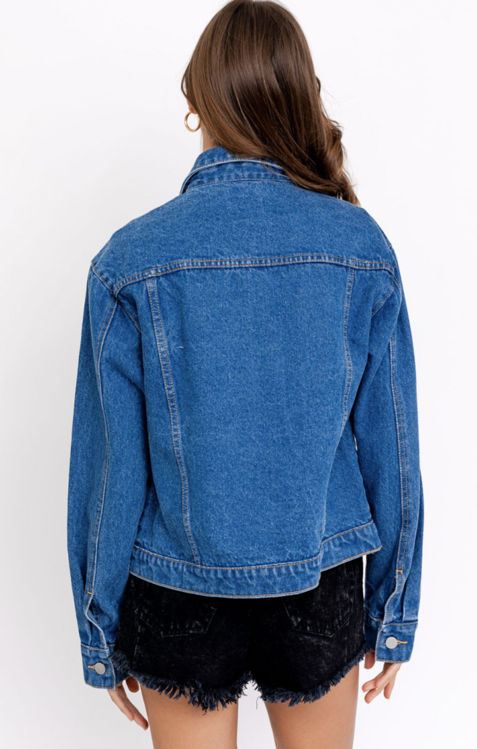 Denim Jacket with Suede Patch
