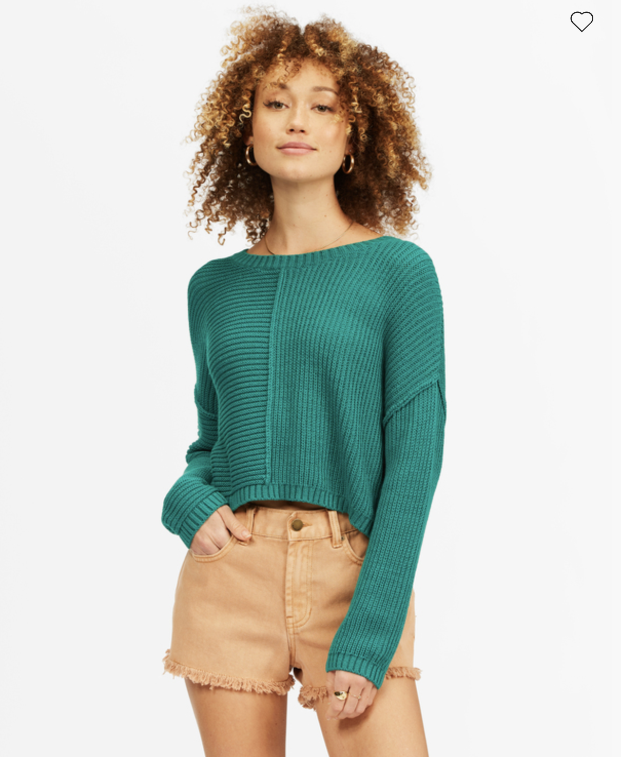 Mixed Up Cropped Sweater Emerald