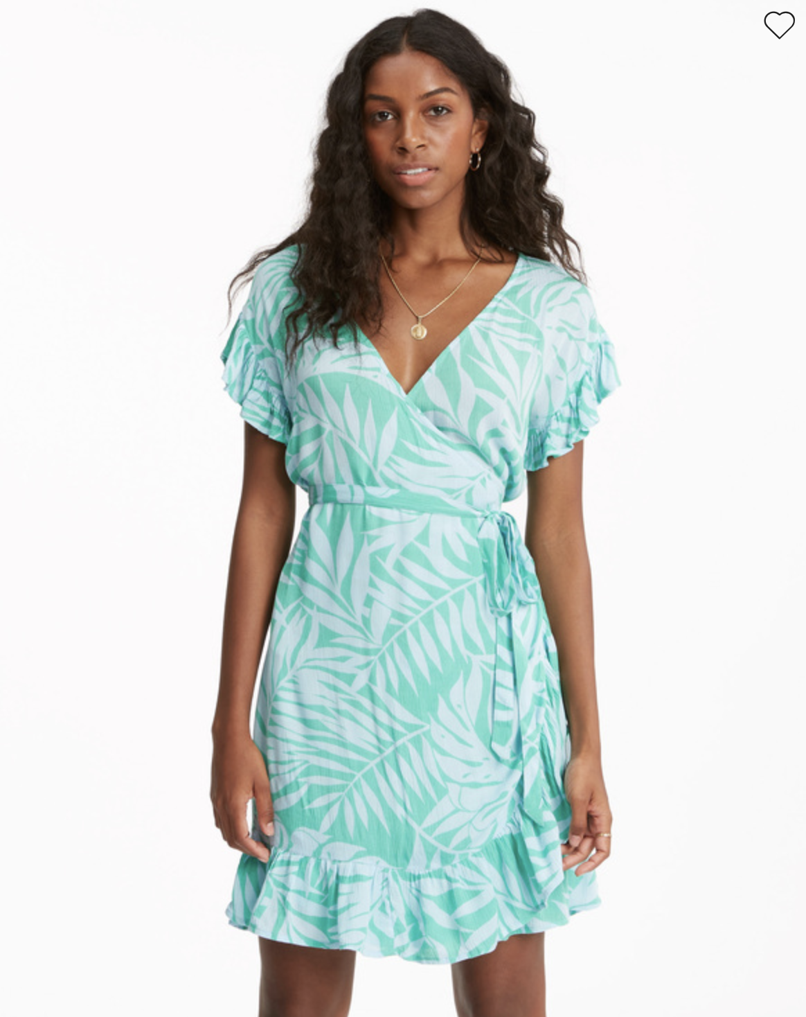 Wrap And Roll Woven Dress - Tropical Green