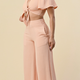Peach Tie Front Two Piece