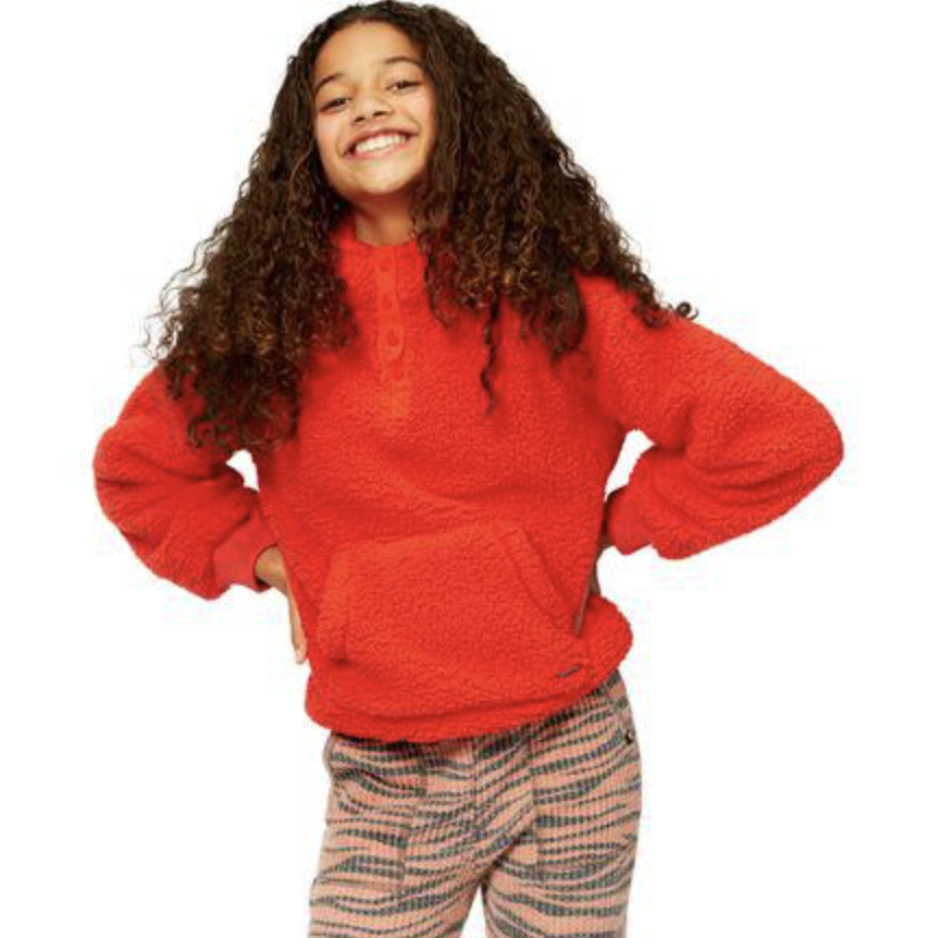 Kids Red Faux Fur Pullover