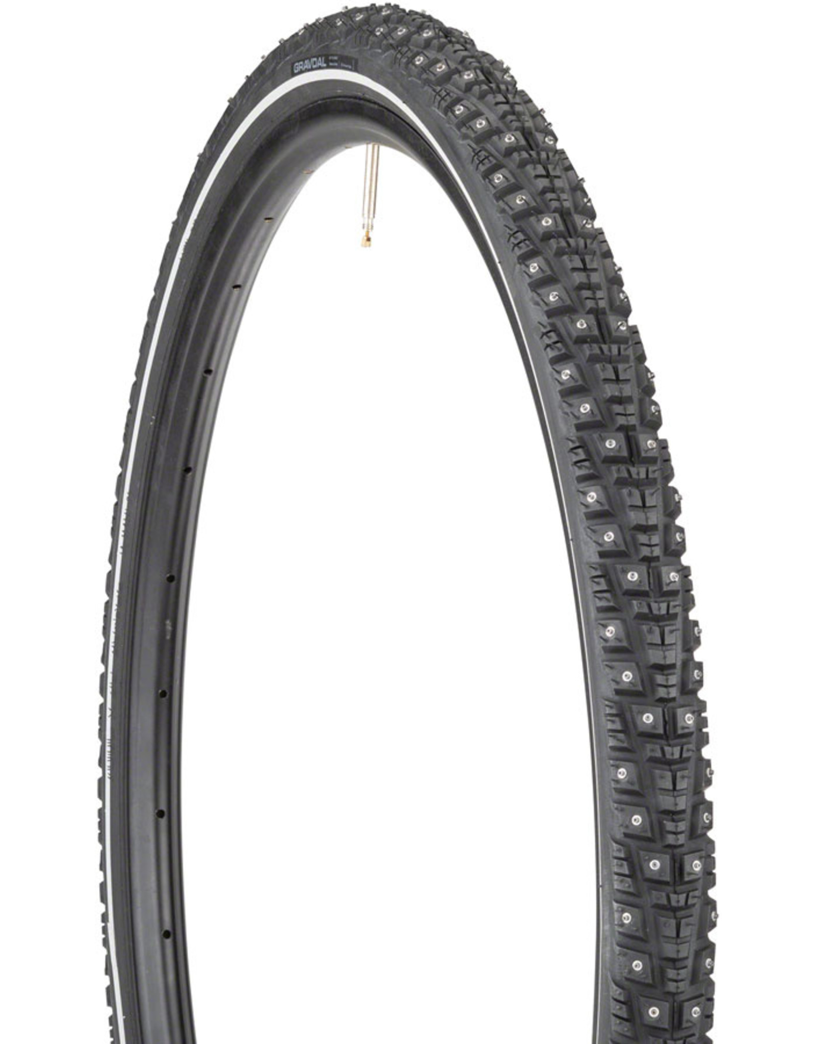 45NRTH 45NRTH Gravdal Tire - 650b x 38, Tubeless, Folding, Black, 60tpi, 240 Concave Carbide Studs