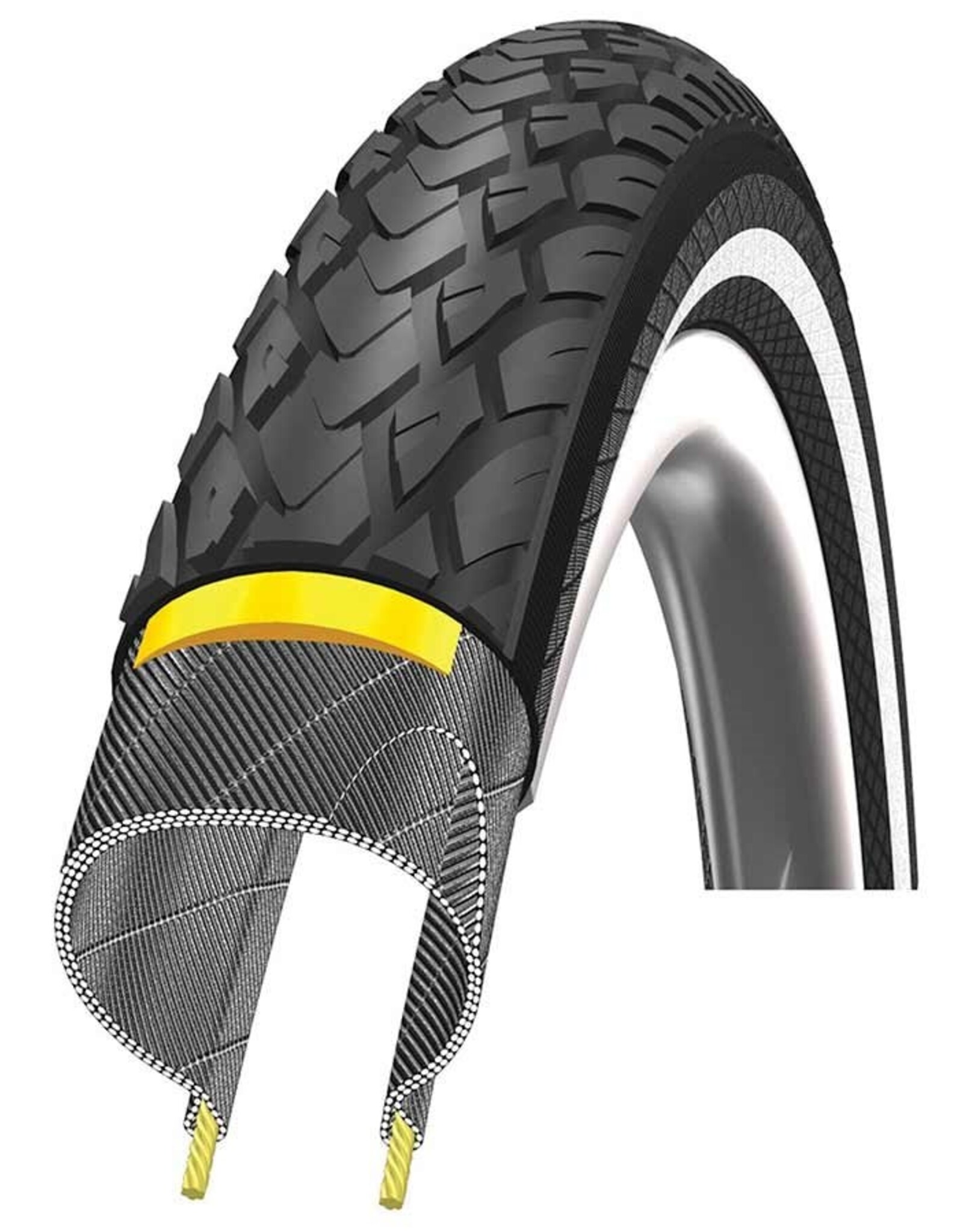 SCHWALBE Schwalbe, Marathon, Tire, 700x32C, Wire, Clincher, Endurance, GreenGuard, 67TPI, Black