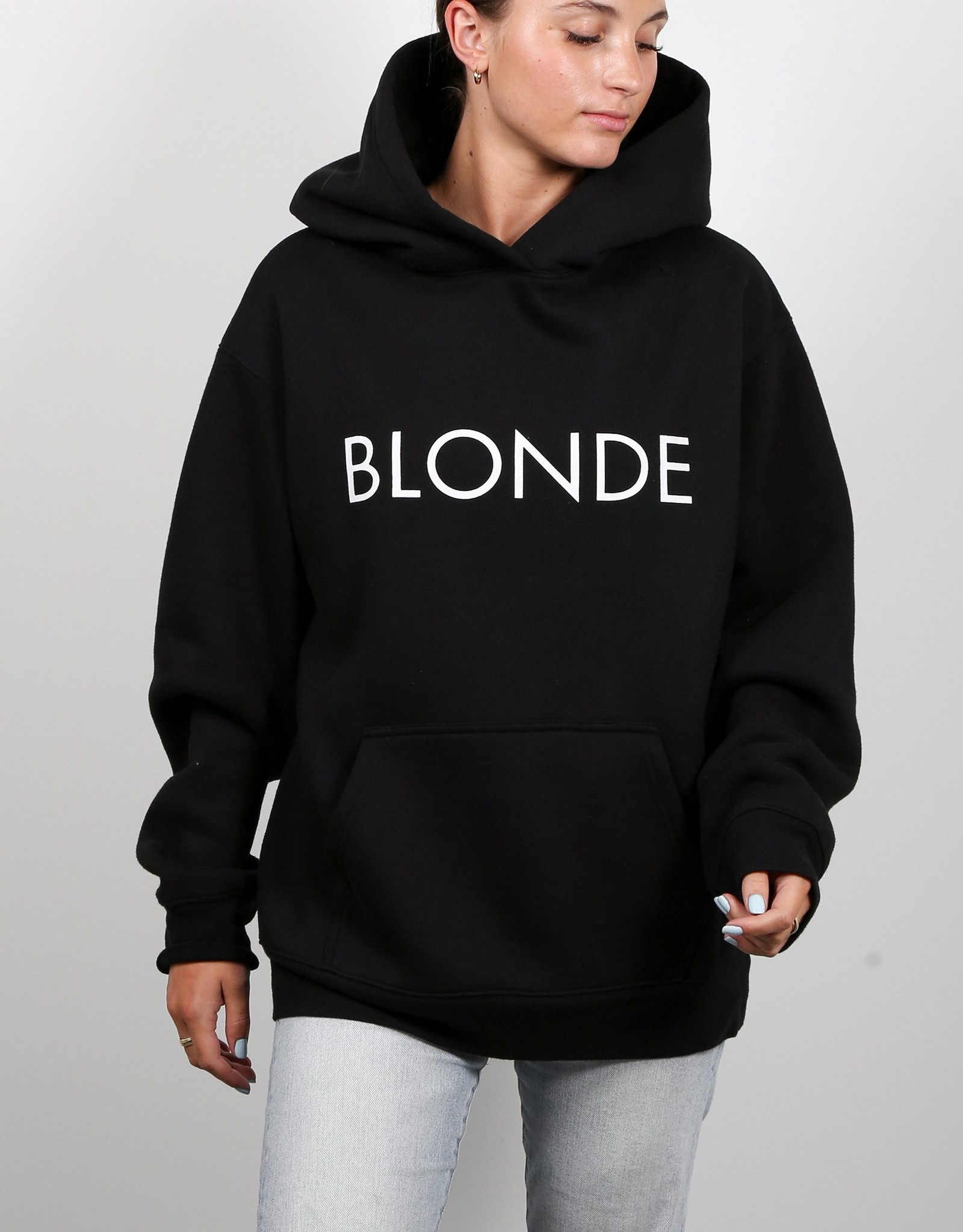 blonde sweatshirt
