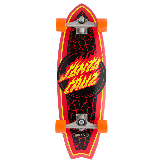 Flame Dot Shark 9.85in x 31.52in Carver Surf Skate Cruzer Santa Cruz