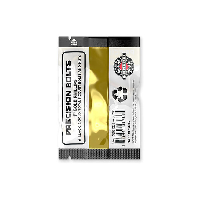 Genuine Parts Phillips Hardware 1 in Black 8 Pack