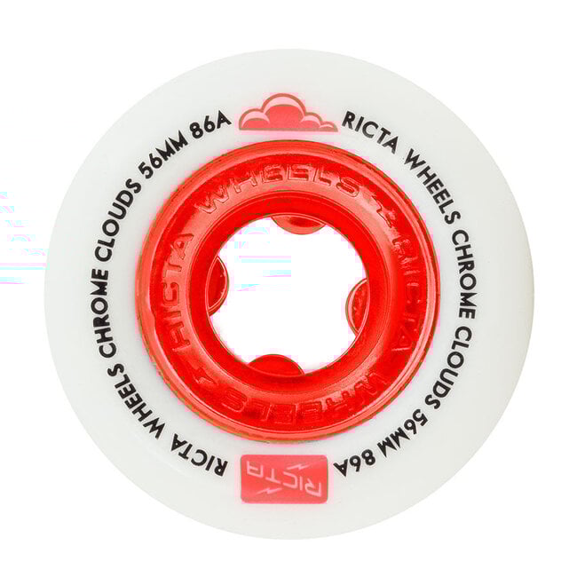 56mm  Chrome Clouds Red   86a Ricta Wheels