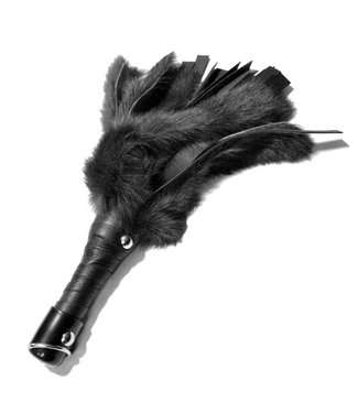 Black Fur & Leather Flogger