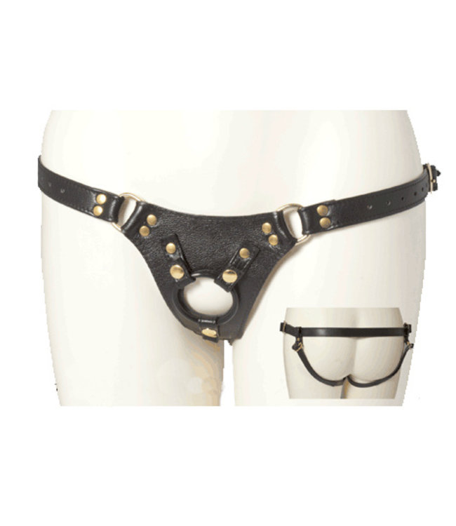 Aslan Leather Black & Brass Jaguar Harness