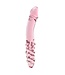 Pink With A Twist Double Ended Glass Dildo