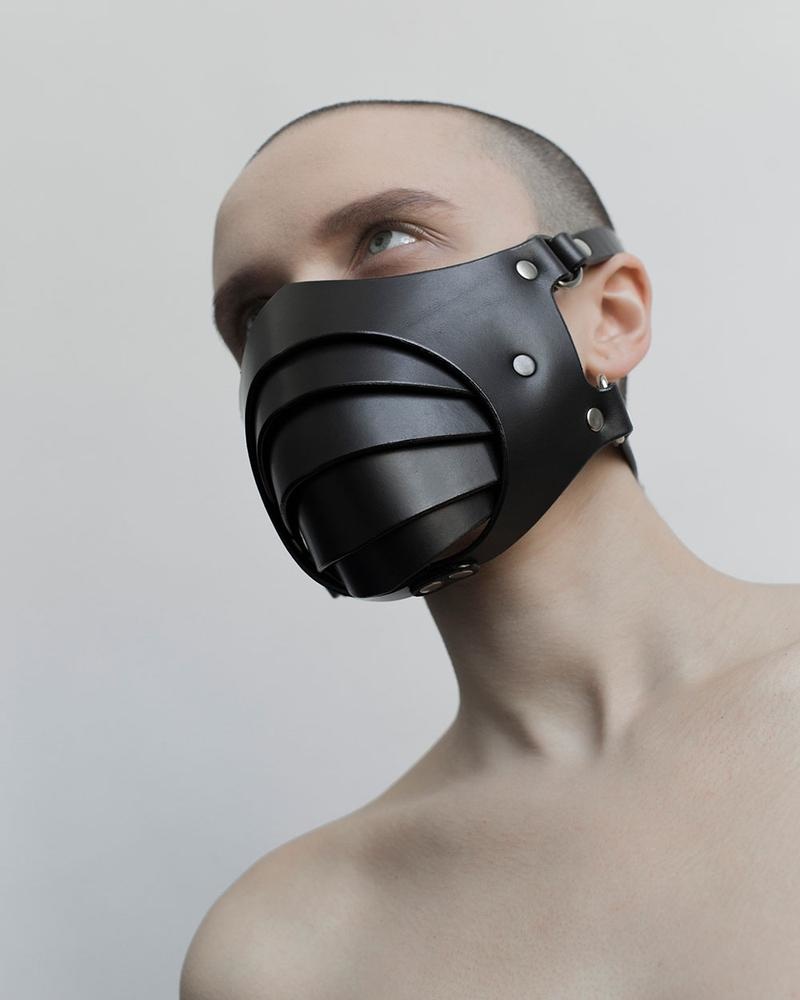 Segmented Black Leather Mask Honey Gifts