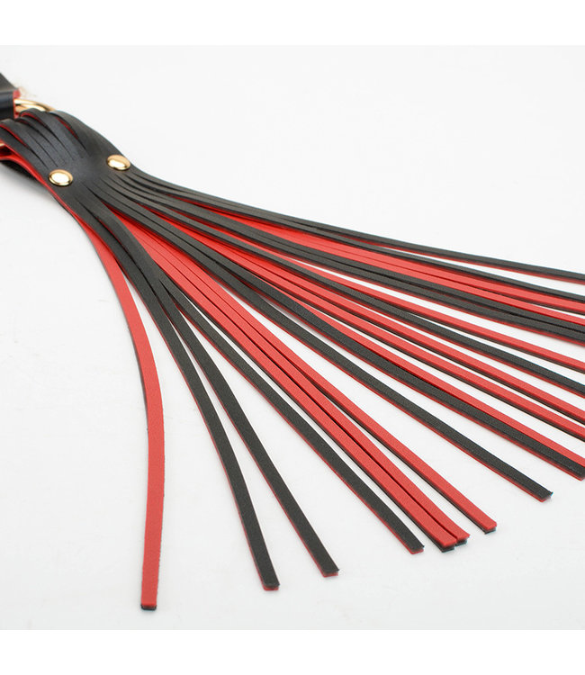 Vegan Leather Lash Flogger Black & Red