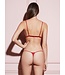 Fleur Du Mal Fleur Du Mal Luxe Silk V String Rouge