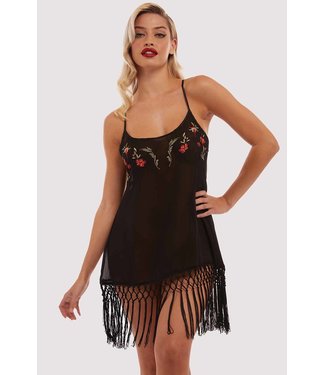 Bettie Page Bettie Page Embroidered Tassle Chemise
