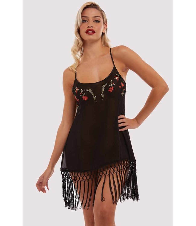 Bettie Page Embroidered Tassle Chemise