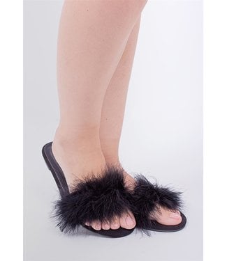 Rya Feather Slipper Black