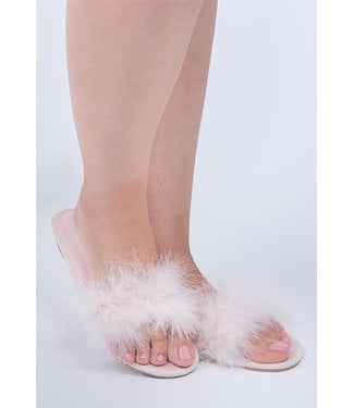 Rya Feather Slipper Champagne