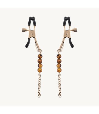 Amber Beaded Nipple Clamps