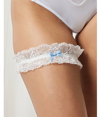 Bluebella Lingerie Ivory & Blue Lace Bridal Garter O/S